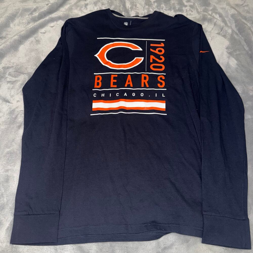 Nike Chicago Bears Long Sleeve Shirt Men’s L/XL NFL 1920 Navy Crewneck